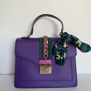 ALDO Drop Season Purple and Green Handbag